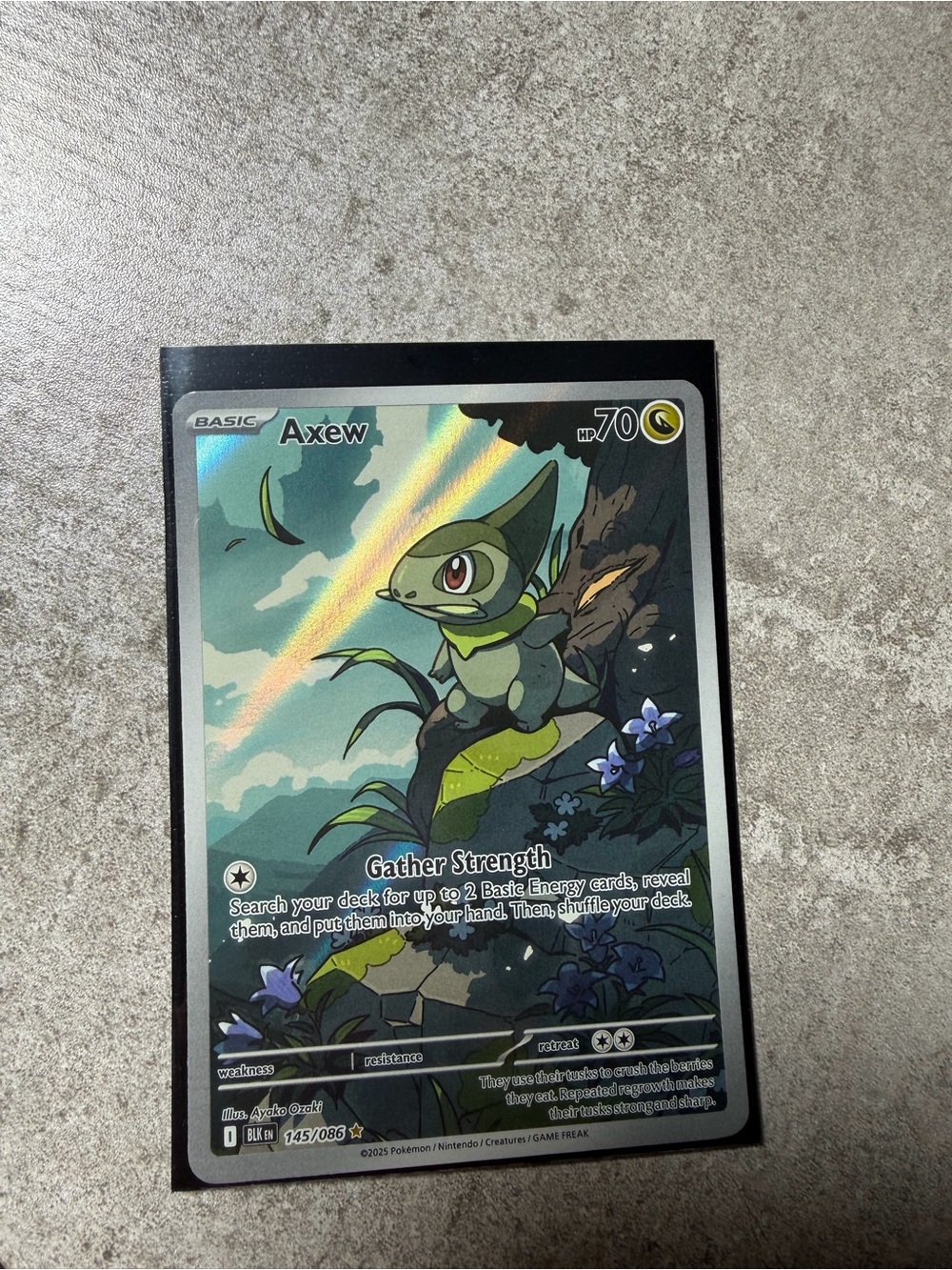 Axew Sv: Black Bolt 145/086 Illustration Rare Holo English Basic 70 HP